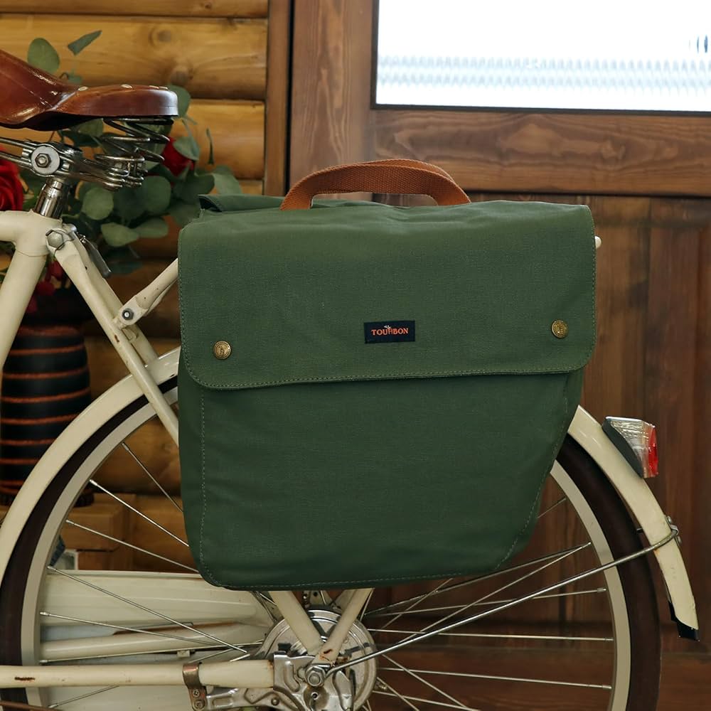 キャンバス製パニアバッグ オリーブグリーン キャンバス製パニアバッグ