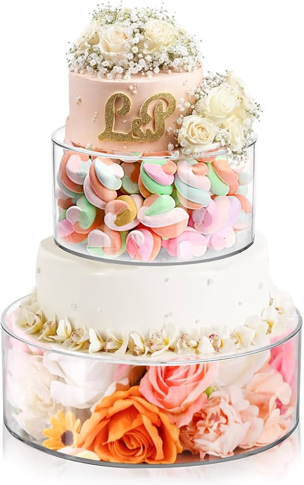 Amazon.com: Jucoan Set of 2 Clear Acrylic Fillable Cake Stand