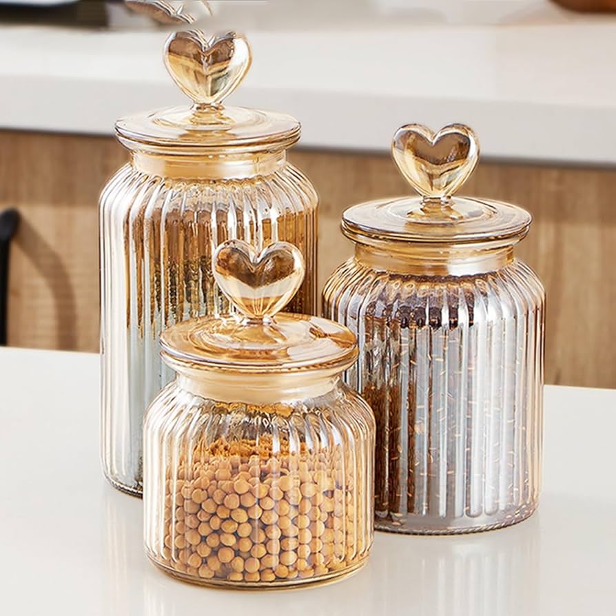 Amazon｜ガラス製食品保存瓶（蓋付き）、ガラス製食品保存容器、ガラス