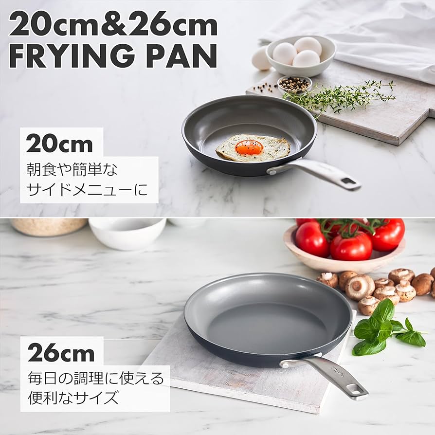 Amazon｜グリーンパン GREENPAN フライパン 20+26cm 2点セット ガス火