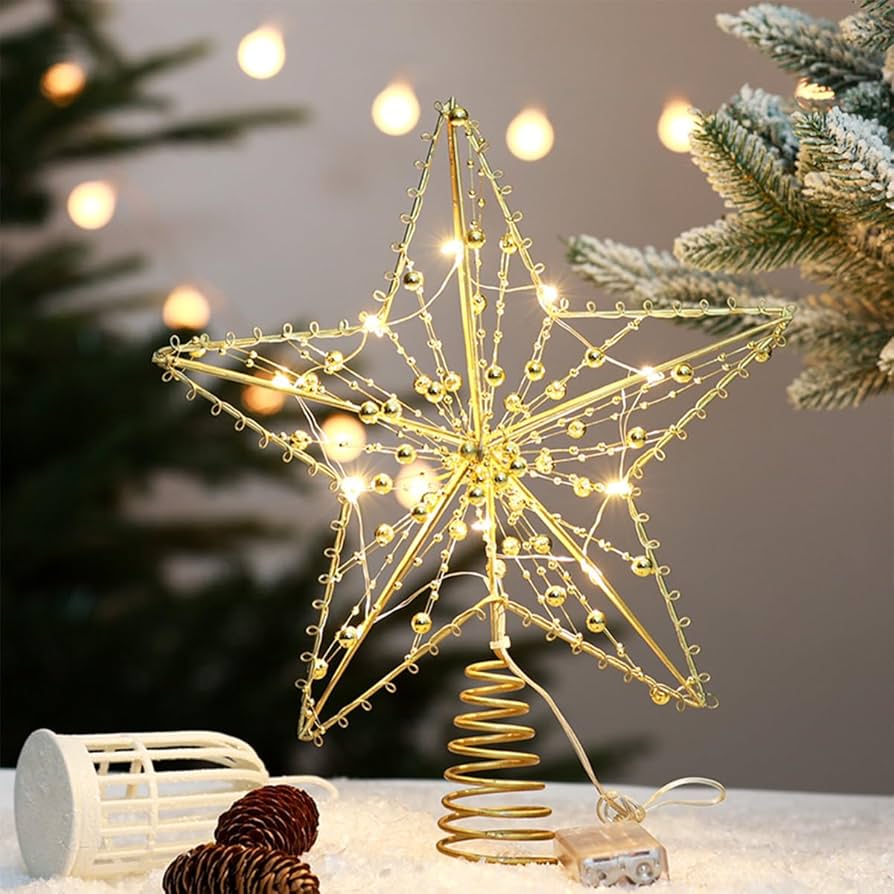 Amazon.co.jp: クリスマスツリートッパー LEDライト付き 9.75インチ