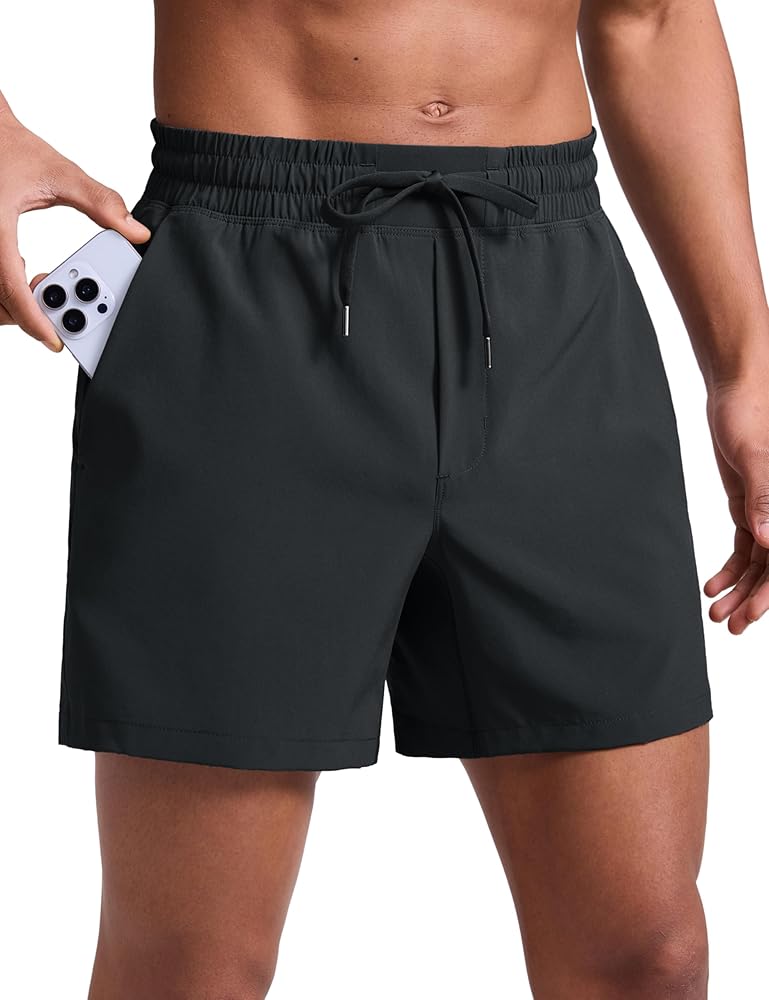CRZ YOGA Men's Linerless Workout Shorts - 5'' Lightweight Quick