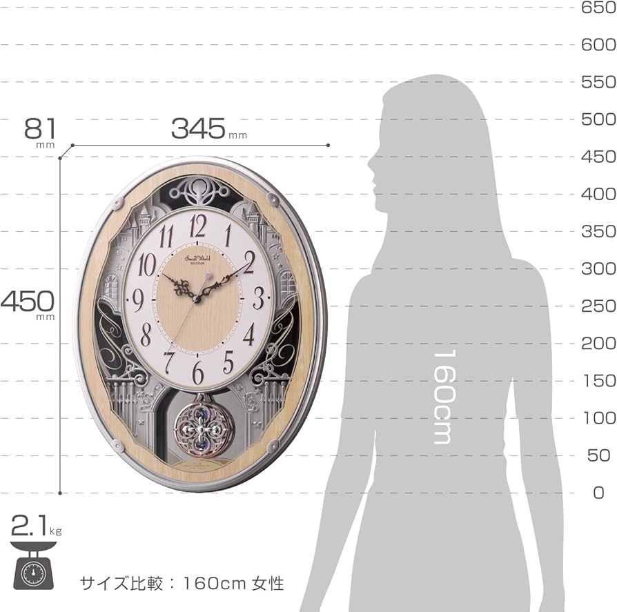 Amazon.co.jp: リズム(RHYTHM) 掛け時計 電波時計 アナログ 30曲