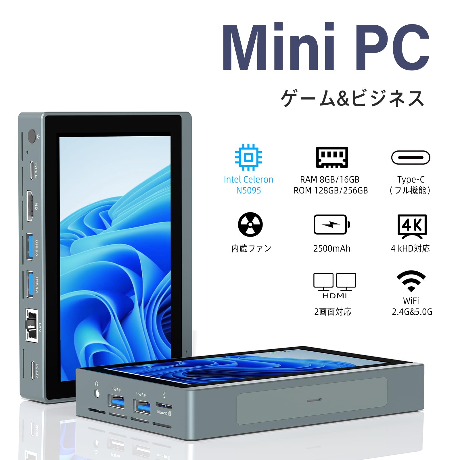 Amazon.co.jp: ミニpc Intel N5095 タッチパネル付きmini pc ミニ