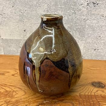 Amazon.co.jp: 昭和レトロ 陶器製 備前焼 花瓶 花器 一輪挿し ミニ壺