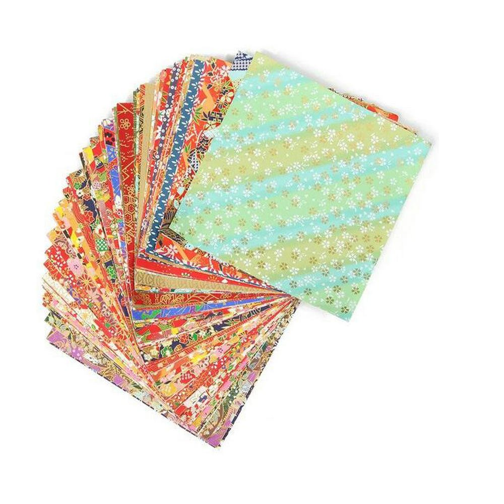 Amazon | 友禅和紙 千代紙 折り紙 材質が厚い 単面 14cm角 (100枚 100