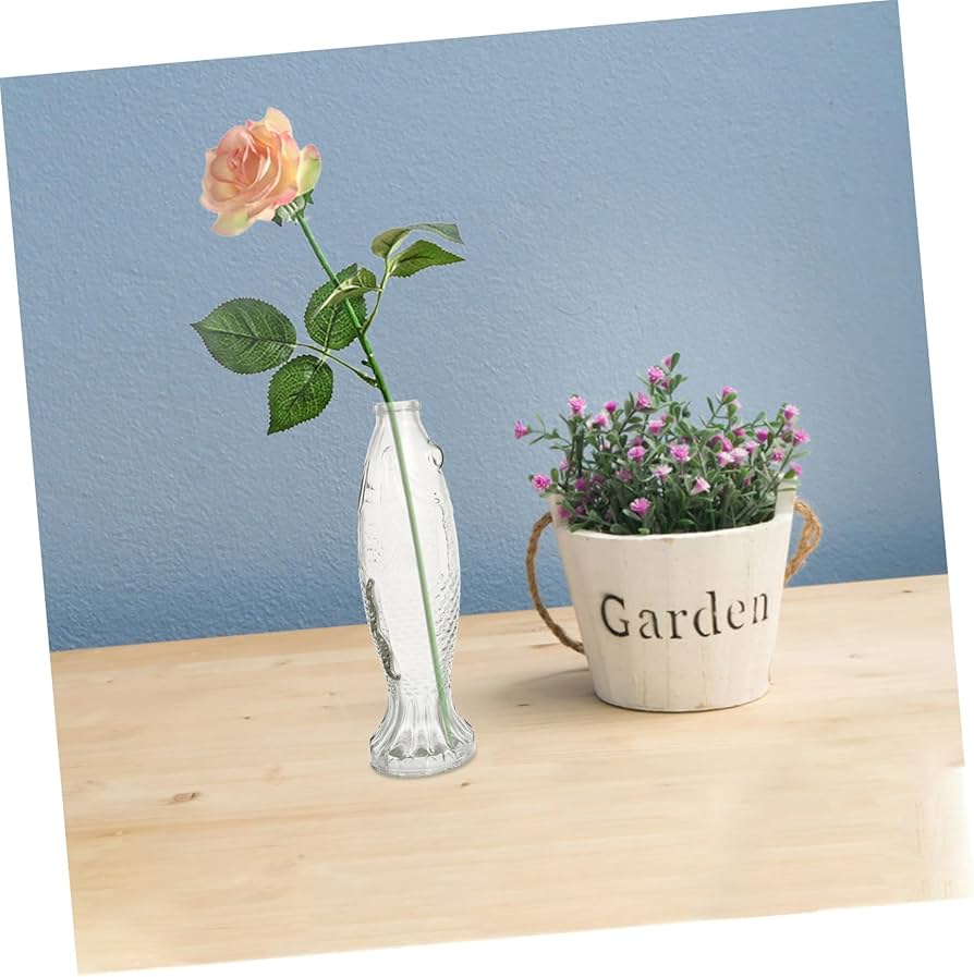 Amazon.co.jp: 魚の形 グラス ボトル 魚 形 花瓶 グラス 花 ボトル