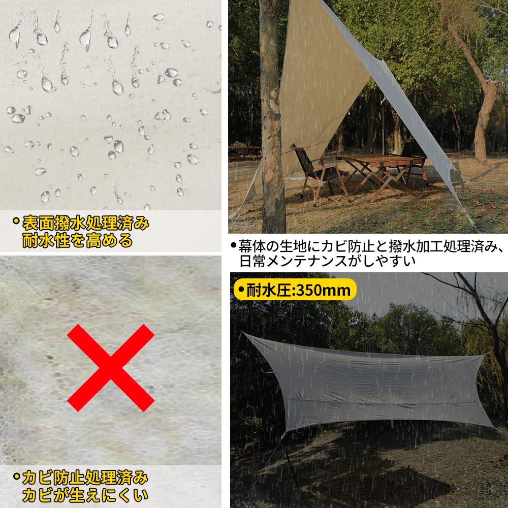 Amazon | [Amazonブランド]Eono(イオーノ)ヘキサタープ 4.2x4.1m 焚火