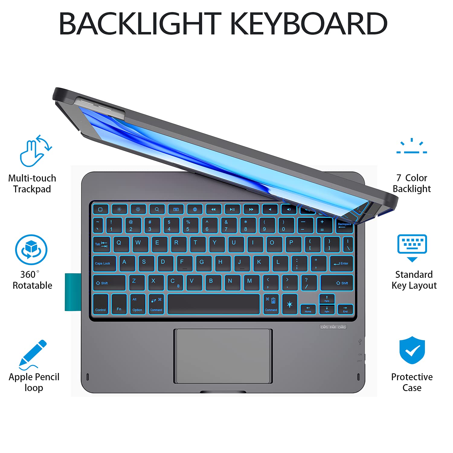 Amazon.co.jp: タッチパッド キーボードケース iPad 第8世代/第7世代