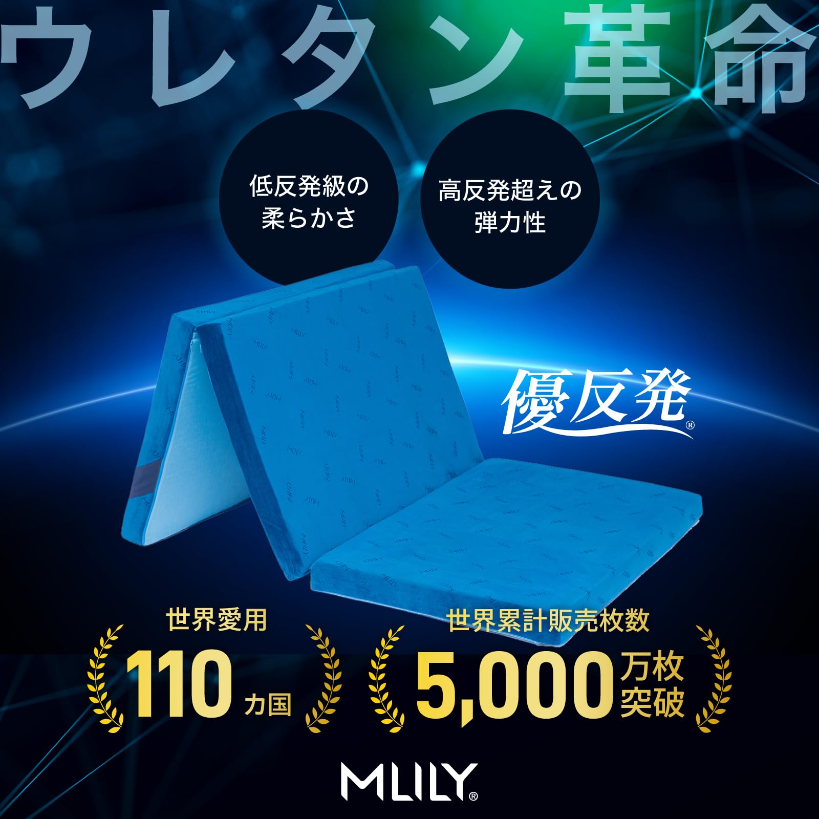 Amazon｜エムリリー 優反発 マットレス ダブル 高反発 折り畳み 厚さ