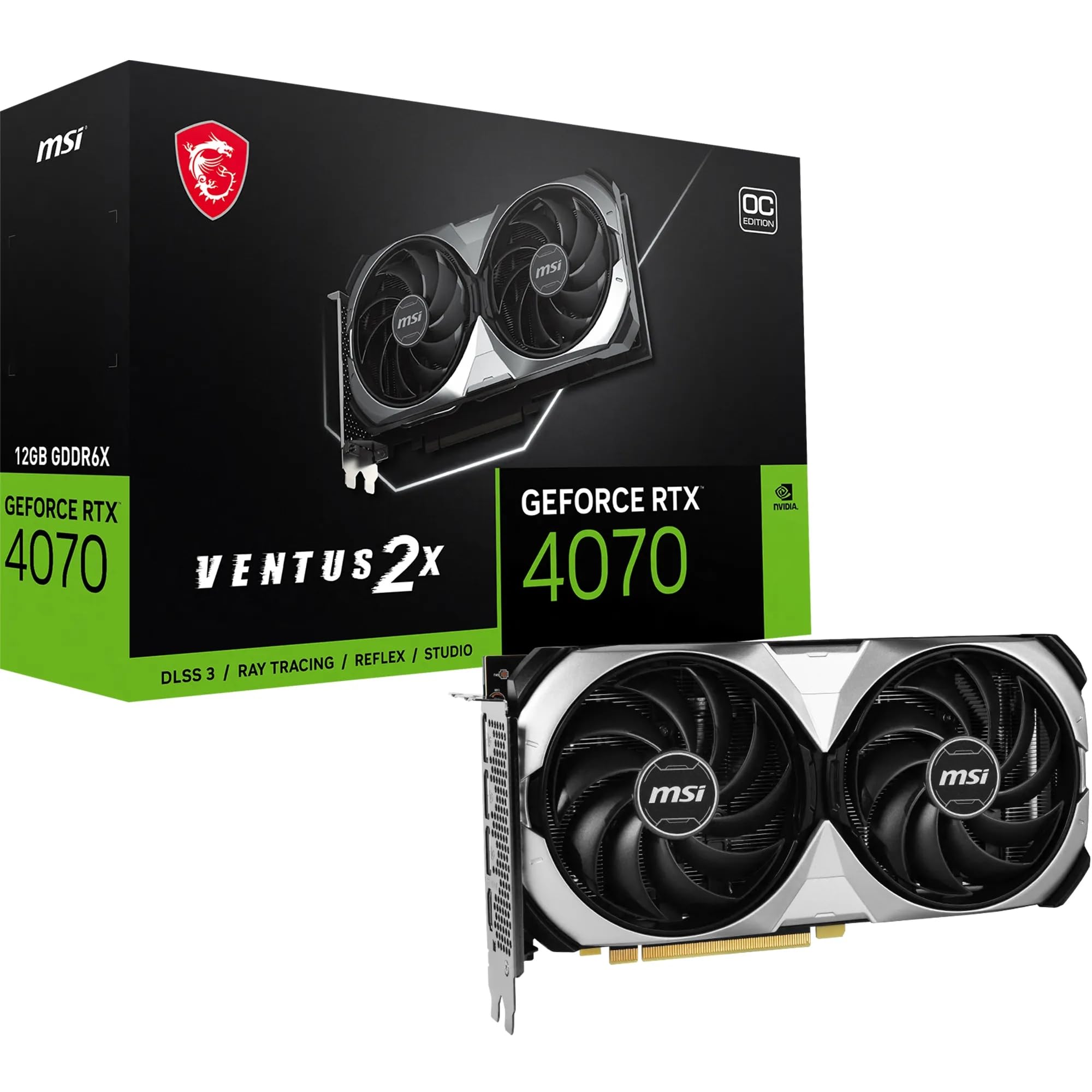 Amazon.com: MSI GeForce RTX 4070 Ventus 2X 12G OC Graphics Card