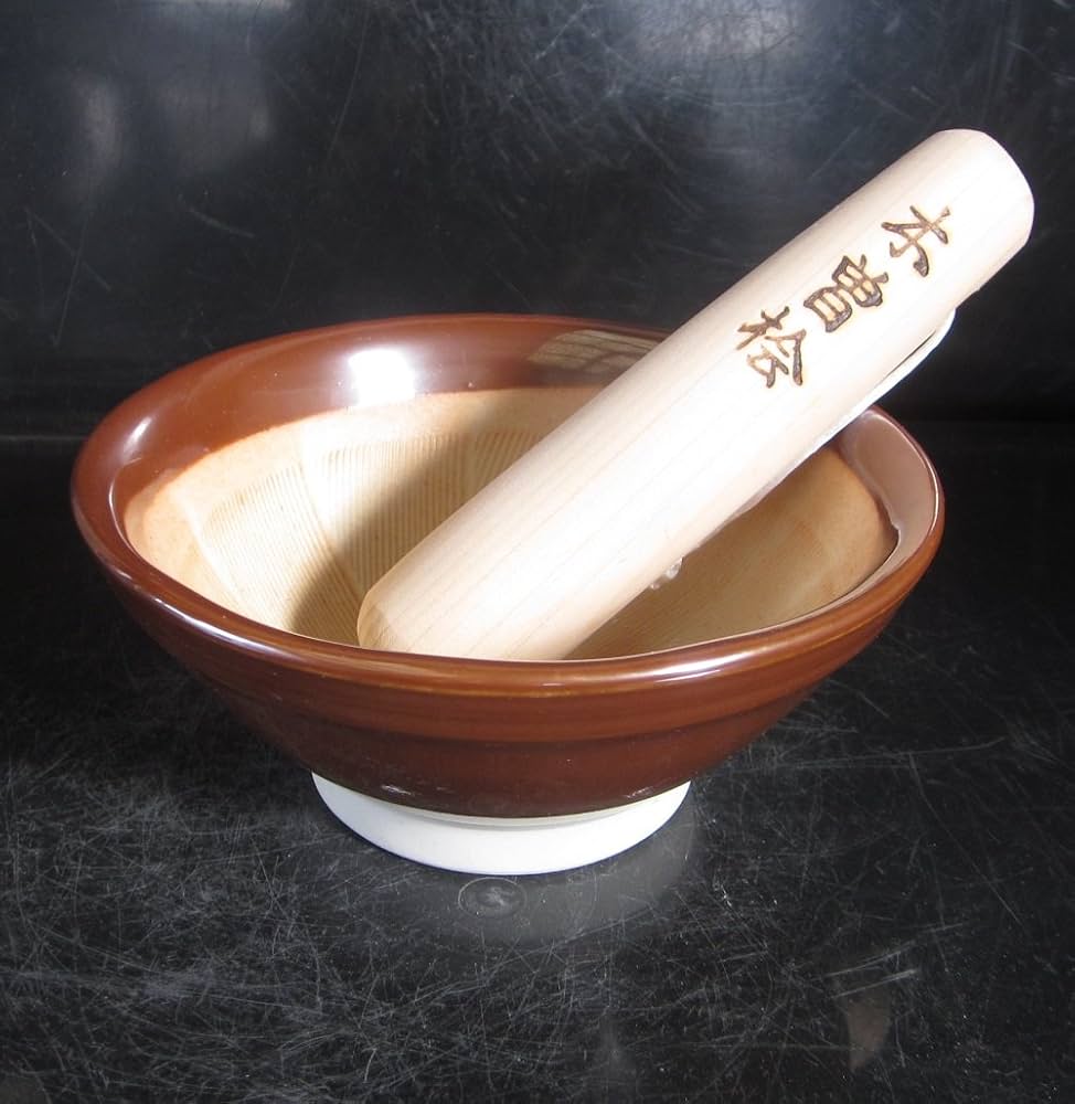 Amazon.co.jp: すりこぎ 4号 小 すり鉢 すり棒 セット 日本製 飴釉