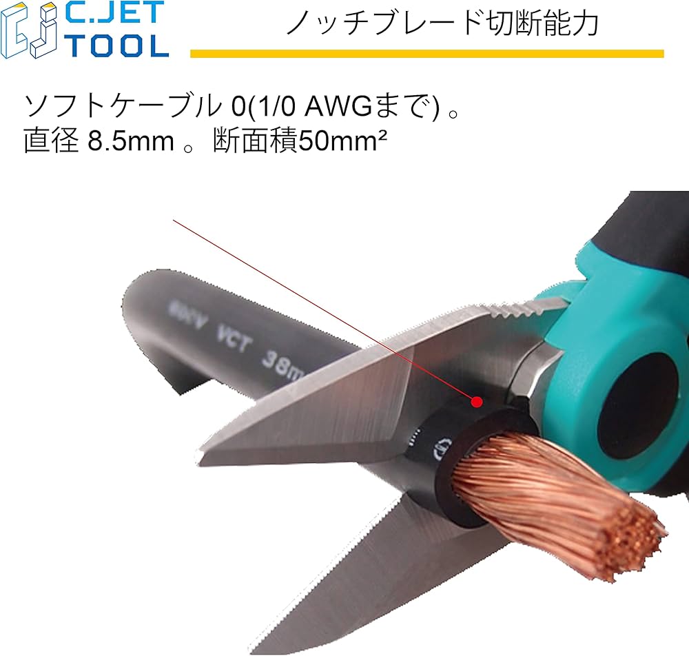 Amazon.co.jp: C.Jet Tool Electrician Scissors, Stainless Steel