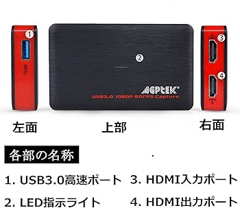 Amazon | 「USB3.0対応」AGPtEK HDMIゲームキャプチャーボード HD1080p