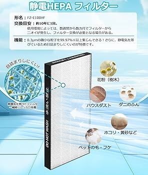 Amazon.co.jp: シャープ 用 FZ-E100HF フィルター FZ-E100DF 脱臭