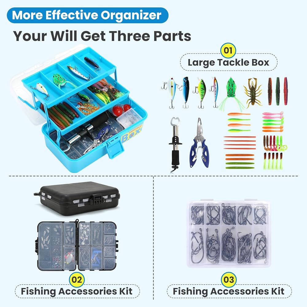 Amazon.co.jp: Pro 3層釣りタックルボックスキット アクセサリーセット