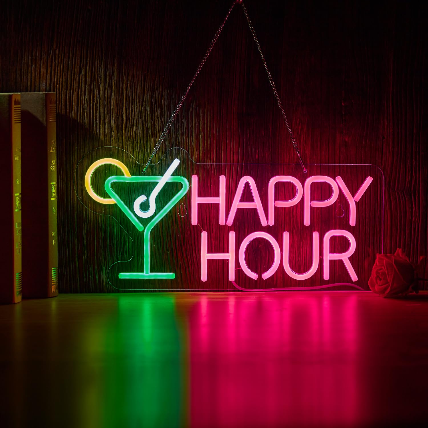 Amazon.com: Cocktails Happy Hour Neon Sign for wall décor with