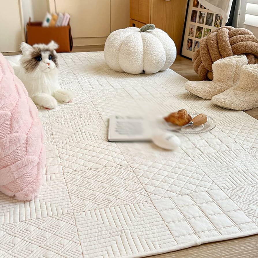 Amazon｜[XLOYP] ラグ ラグマット 洗える 北欧 白い 春夏秋冬用