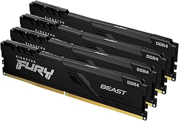 Kingston Fury Beast 32GB (4x8GB) 3200MHz DDR4 CL16 Desktop Memory