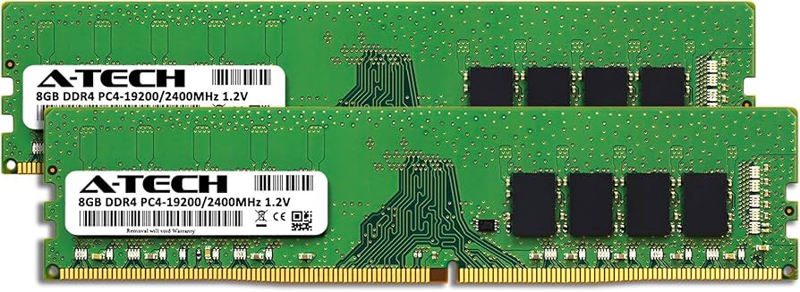 A-Tech 16GB (2x8GB) DDR4 2400 MHz UDIMM PC4-19200 (PC4-2400T) CL17