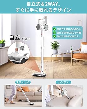 Amazon | 掃除機 コードレス 【2025革新版!業界初グリーンLEDライト