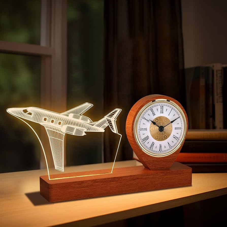Amazon.com: OkiyiD Airplane Model Quartz Clock for Boys Men Pilot