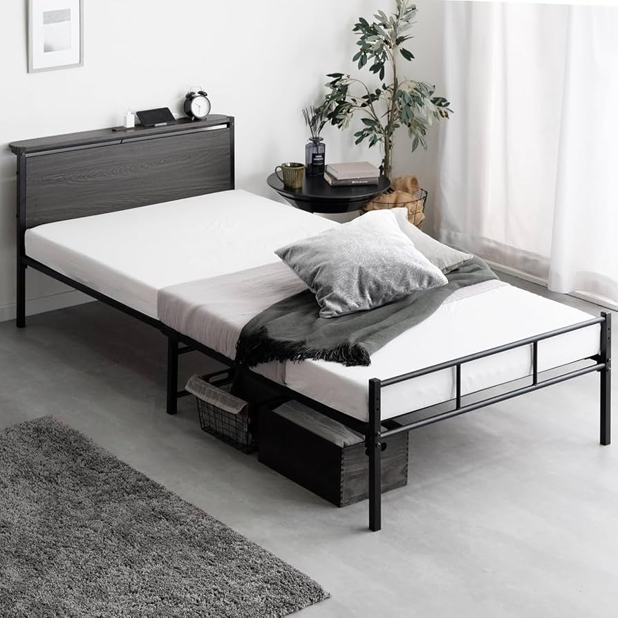 Amazon｜ベッドフレーム単品シングルスチールパイプベッド2口