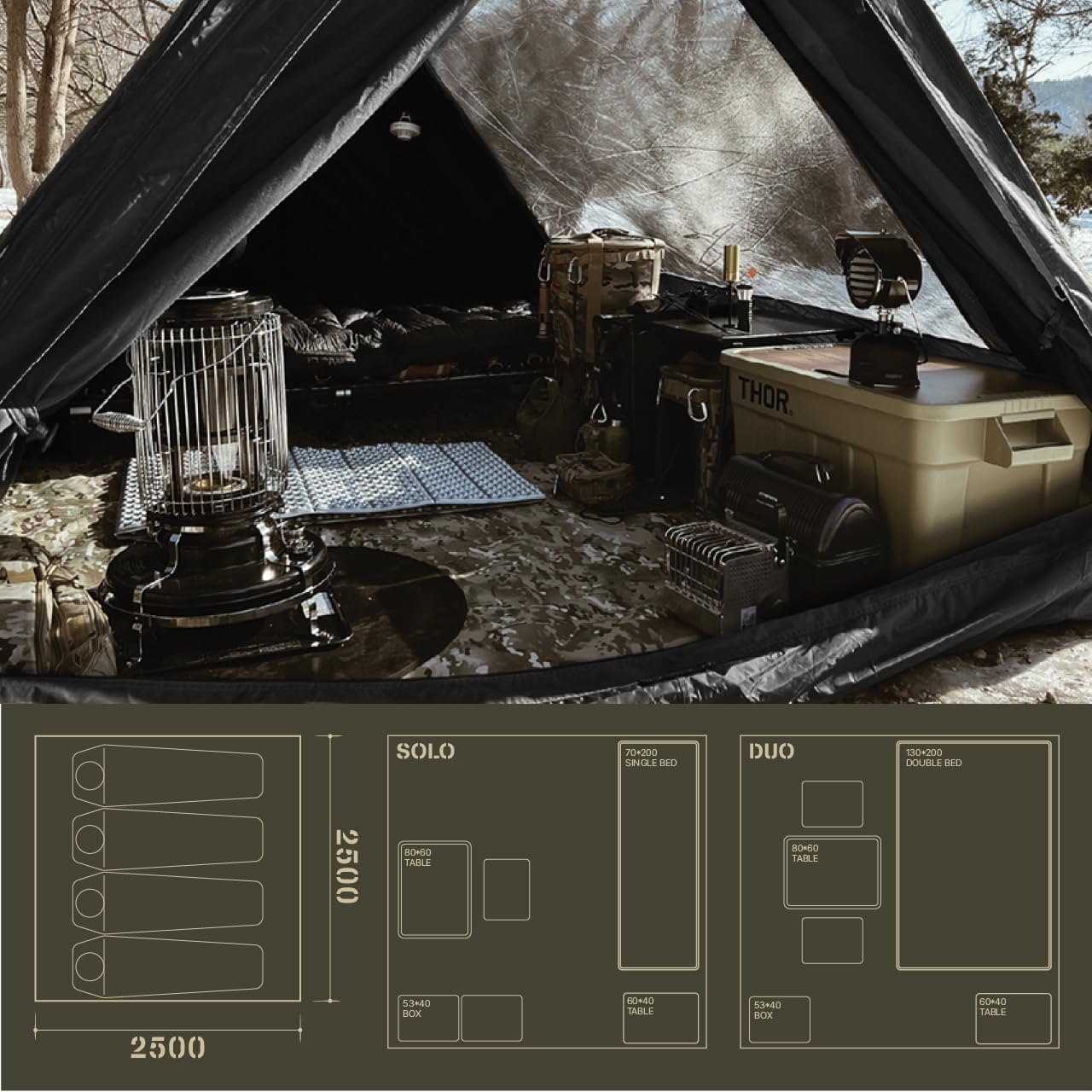 Amazon.co.jp: CAMVIL（カンビル）A型フレームテント カーキ 防風 防水