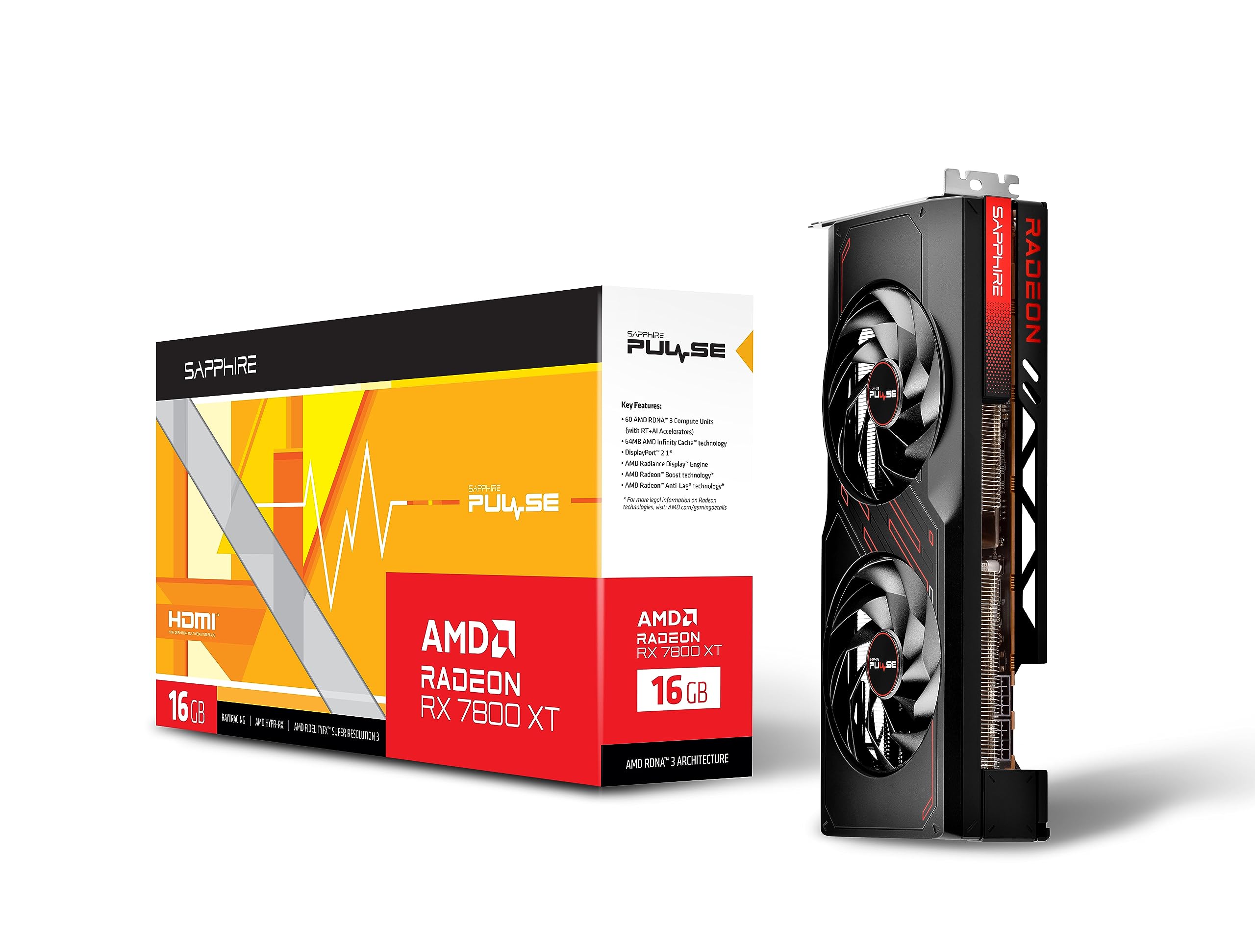 Sapphire 11330-02-20G Pulse AMD Radeon RX 7800 XT Gaming Graphics