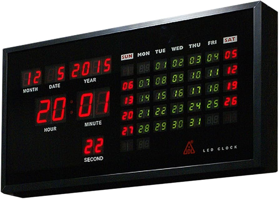 Amazon.co.jp: ☆大型デジタル掛け時計☆年月日時分秒曜日が一目で