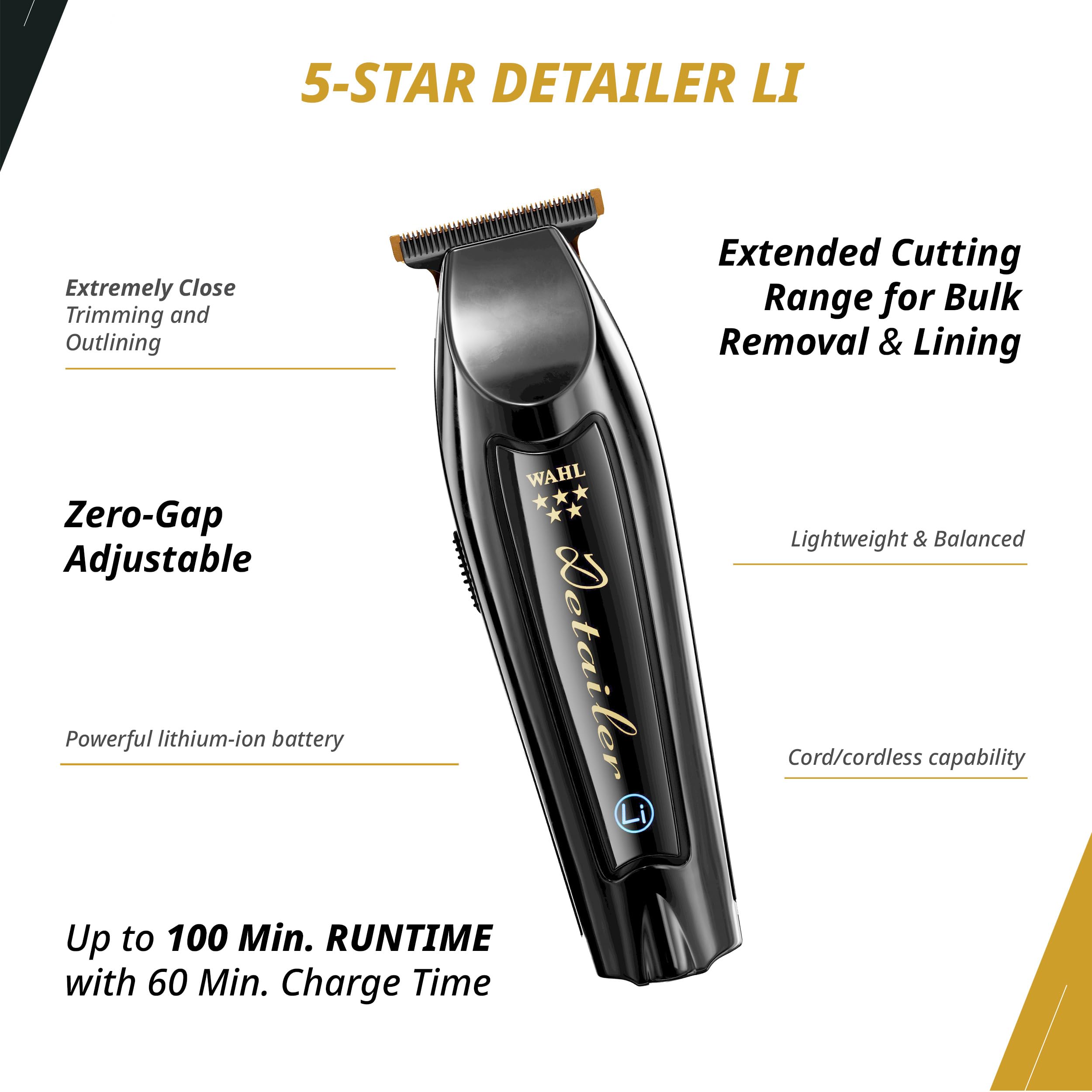 Wahl Professional 5 Star Black Cordless Magic Clip & Detailer Li