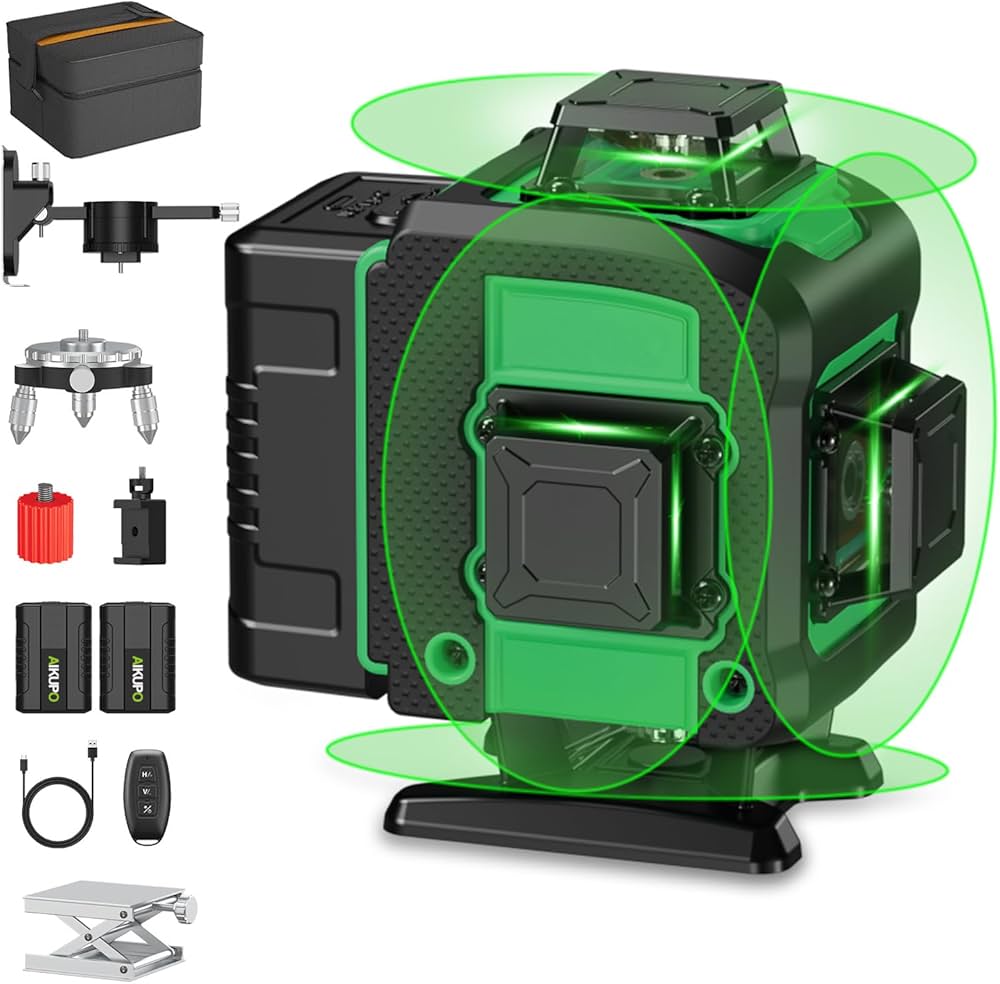Amazon | 【AIKUPO】レーザー墨出し器 360°で調節可能な4Dレーザー