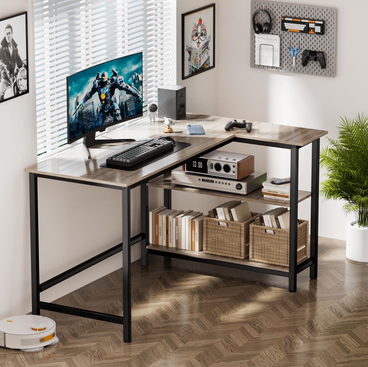 Amazon | L字デスク ゲーミングデスク 机 PCデスク 幅110cm パソコン