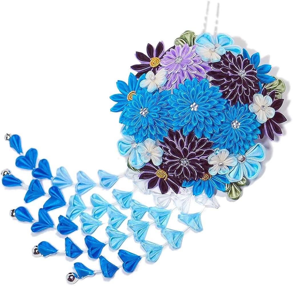 Amazon | 髪飾り 成人式 振袖 袴 舞妓さん 水色 青 紫 大人 かんざし