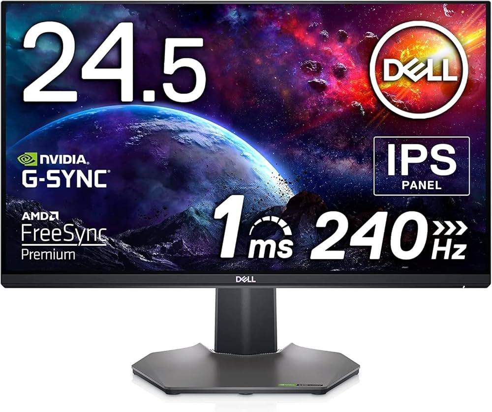 Dell 240Hz Gaming Monitor 24.5 Inch Full HD Monitor with IPS