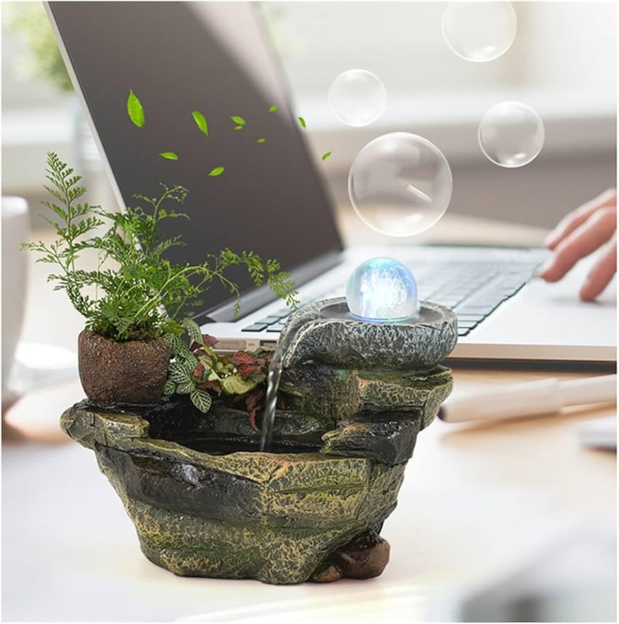 Amazon.co.jp: 水 流れる インテリア 卓上噴水 ポンプ 卓上噴水 電池式