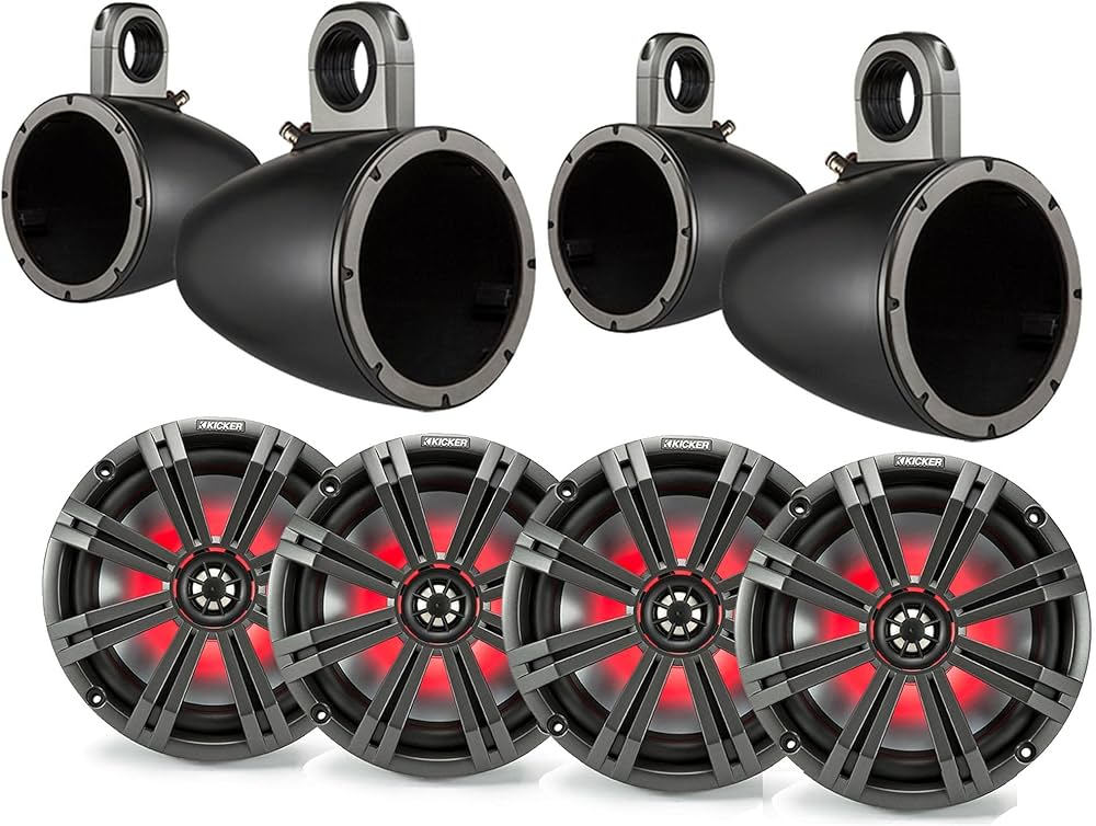 Amazon.co.jp: Kicker 8インチ BlackCharcoal ウェイクタワー LED