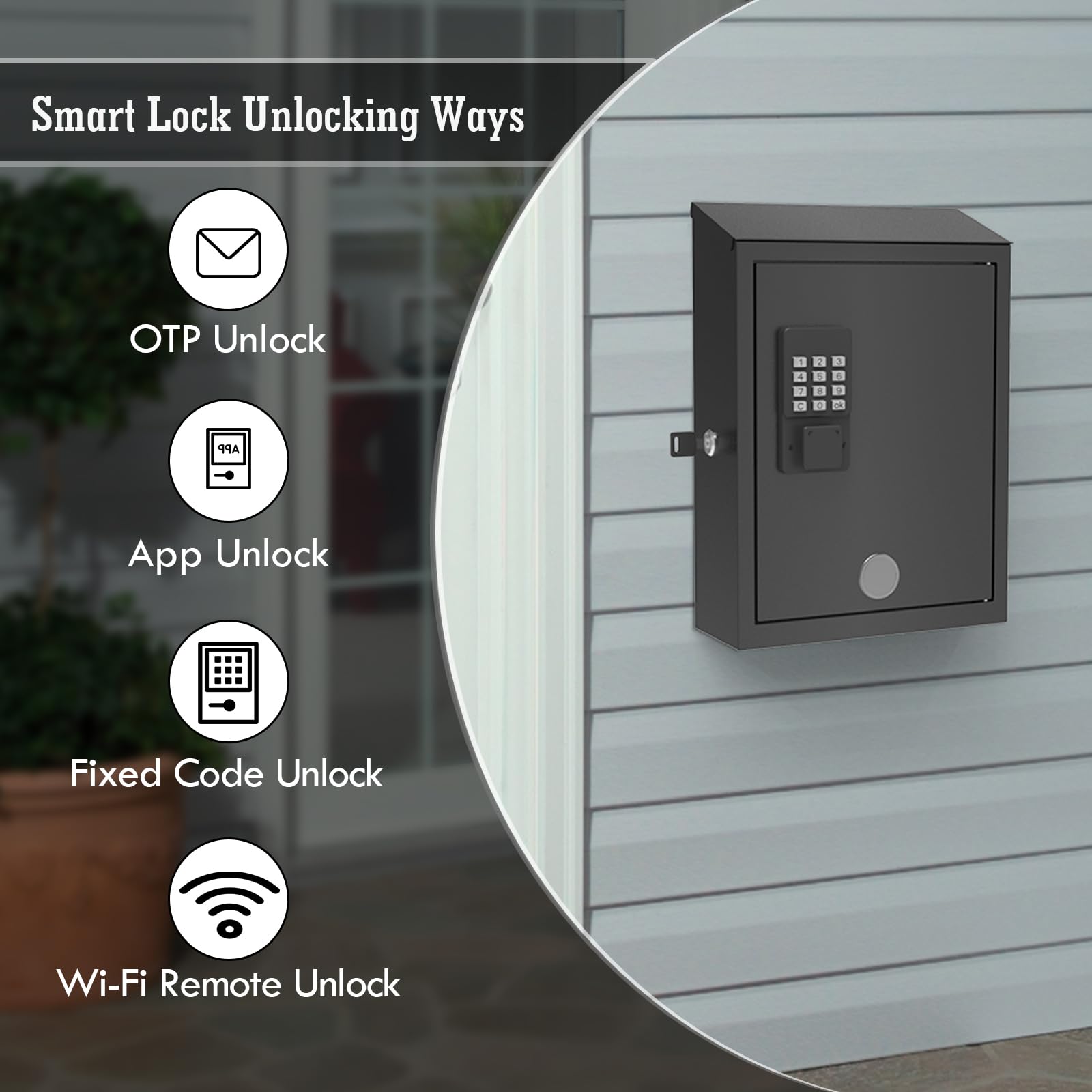 WeHere Mailbox with Wi-Fi Bridge, Wall Mount Locking Postbox for