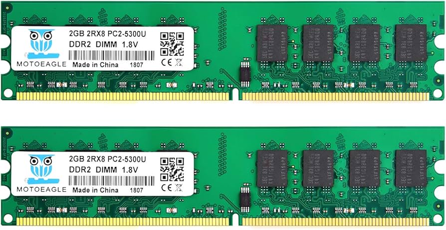 Motoeagle PC2-5300U 4GB Kit (2GBX2) DDR2 667MHz Udimm RAM 2Rx8 PC2