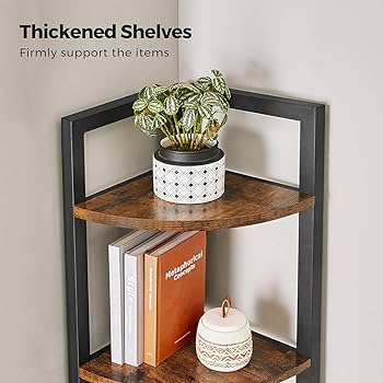 Amazon｜VASAGLE オープンラックコーナーシェルフ 木製 5段 省スペース