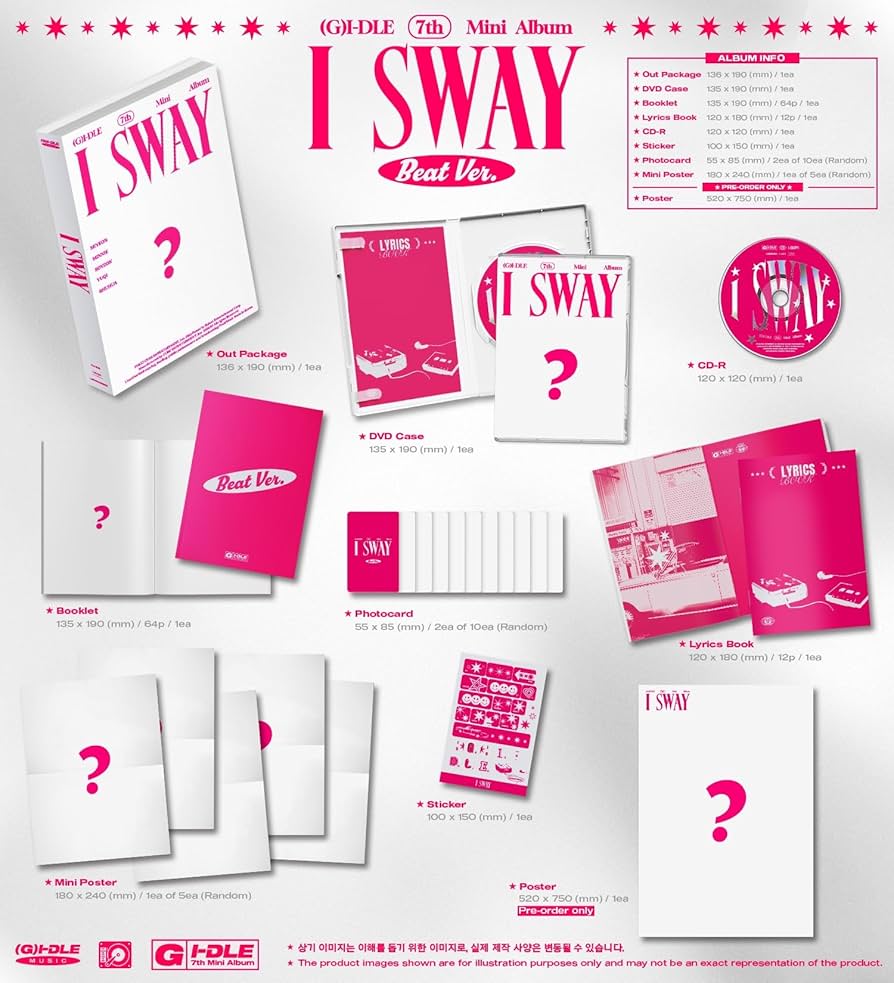 G) I-DLE 7th Mini Album [I SWAY] Photobook 3 SET Ver + (3 Folded
