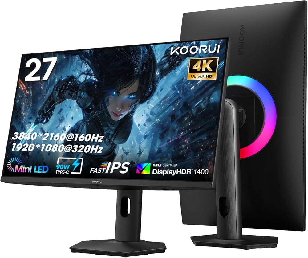 Amazon.co.jp: KOORUI QD-MiniLED 27インチ ゲーミングモニター 4K