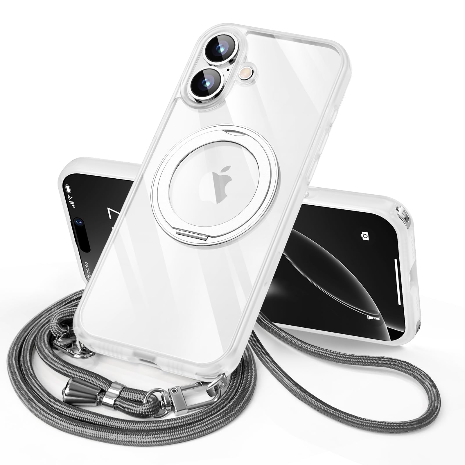 Amazon.co.jp: iPhone 16 用 ケース ダブルリング付き ショルダー