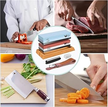 Wucgea Knife Sharpening Stone Kit - 400/1000 3000/8000 Grit