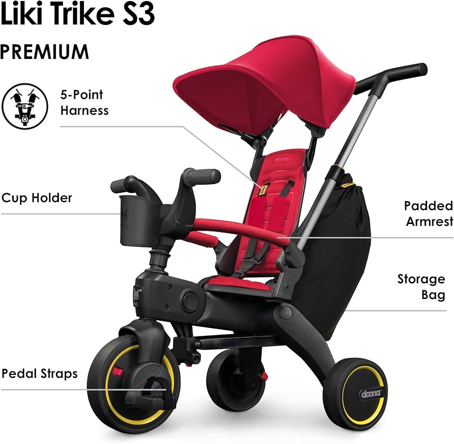 Amazon.com: Doona Liki Trike S3, Flame Red - 5-in-1 Compact