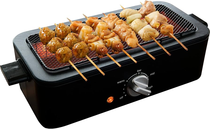 Amazon | [山善] 焼き鳥焼き器 減煙 電気七輪 卓上 焼き鳥 焼肉