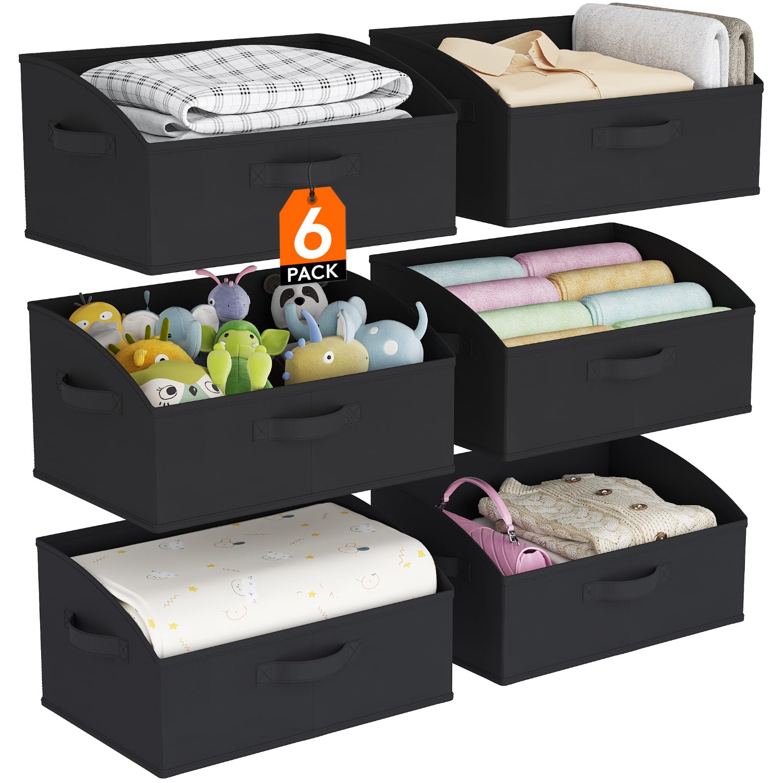 Amazon.com: Lifewit Trapezoid Closet Storage Bins for Shelf, 6