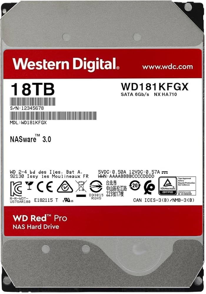 Amazon | WD181KFGX [WD Red Pro（18TB 3.5インチ SATA 6G 7200rpm