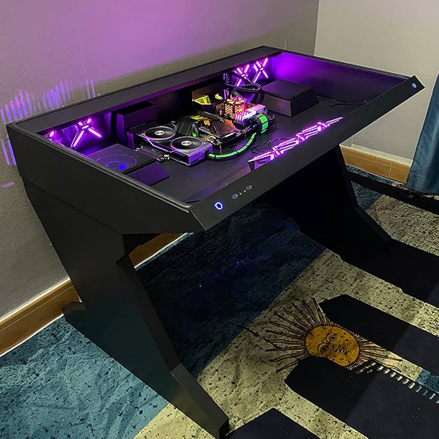 Amazon.co.jp: lingyun Eスポーツテーブル、コンピュータデスクの統合