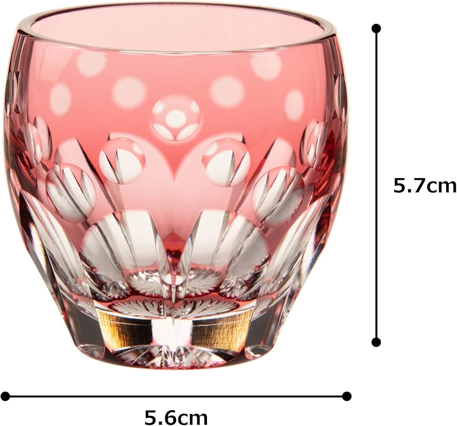 Amazon.co.jp: カガミクリスタル(Kagami) 冷酒杯 桜 赤 80cc 江戸切子